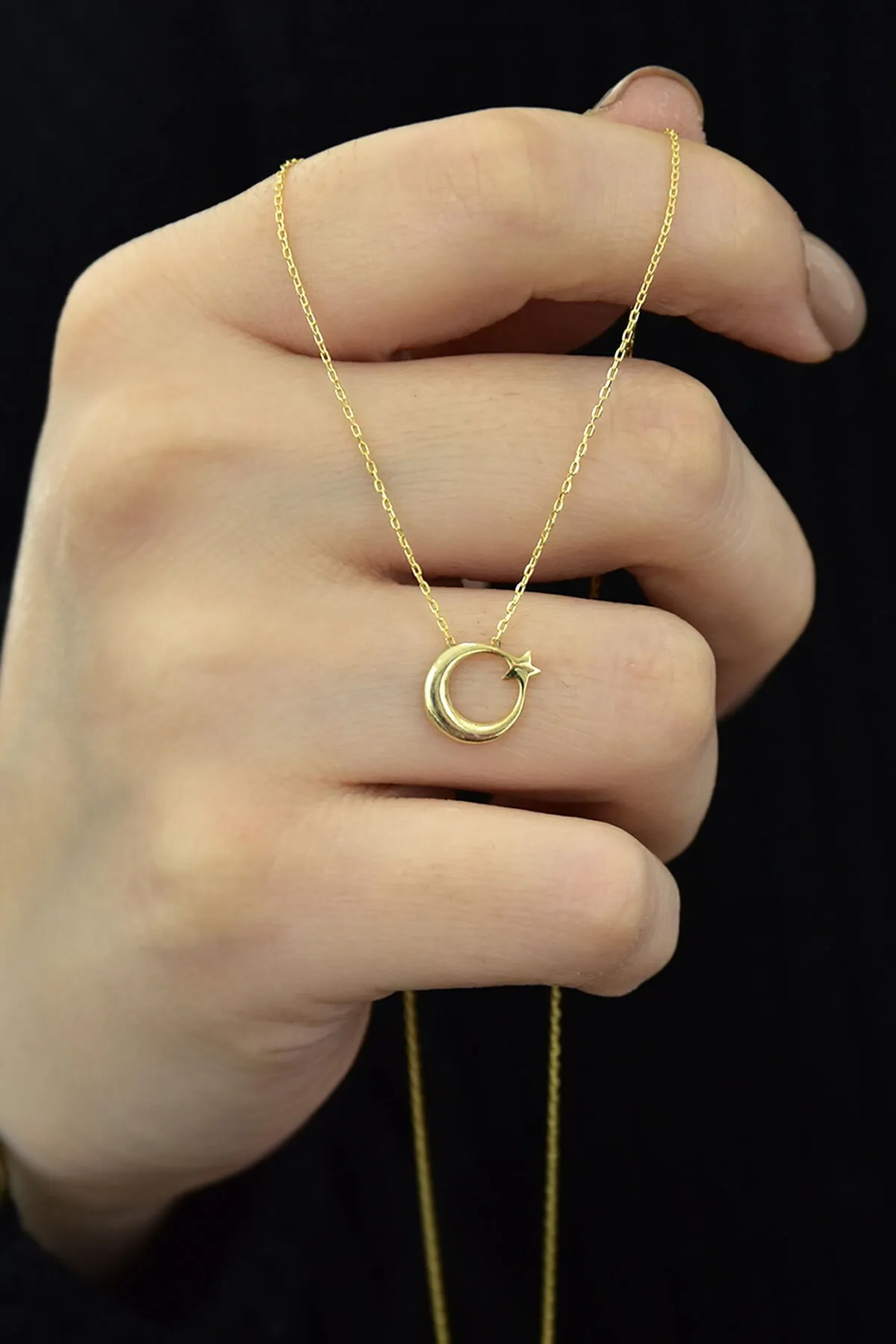 Серебряное ожерелье, модель: луна со звездочкой kls2065 Larin Silver#2