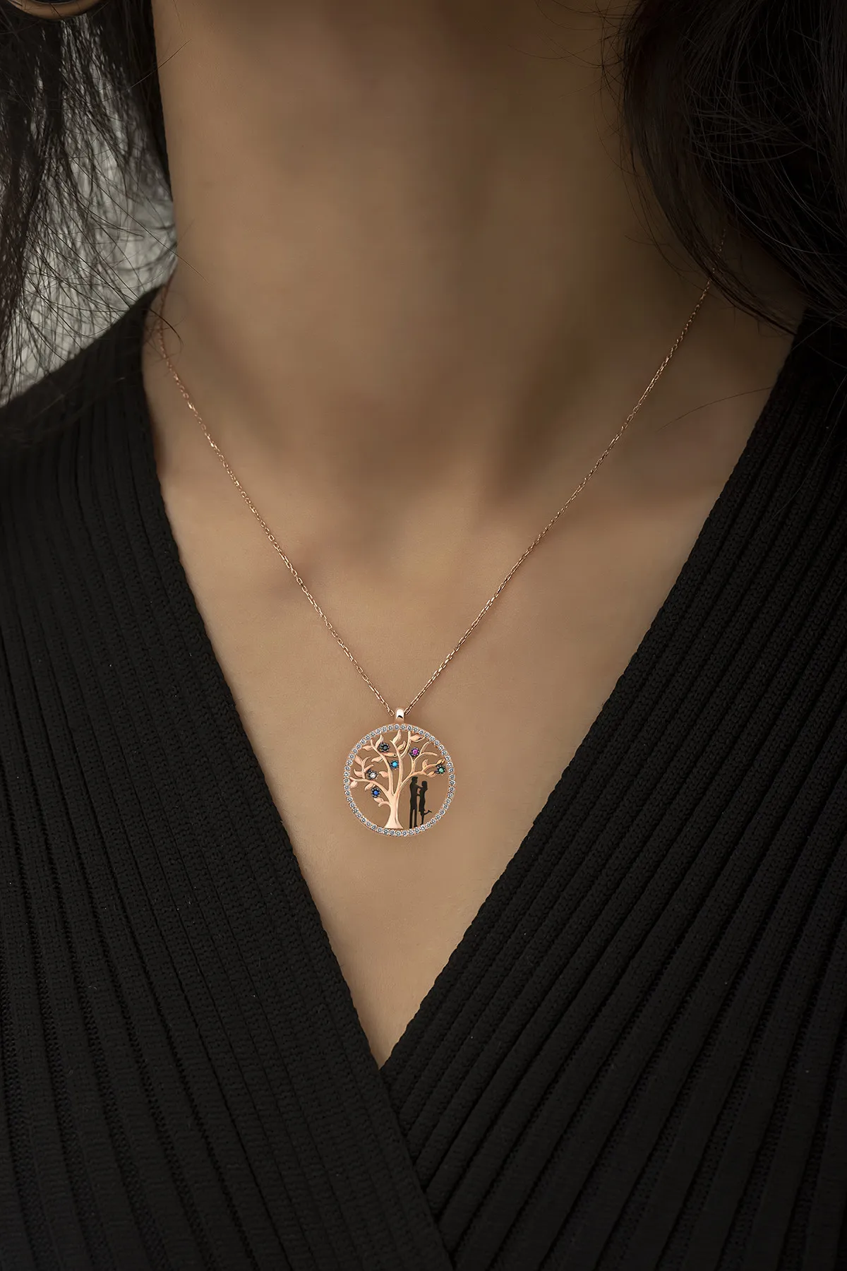 Женское серебряное ожерелье, модель: влюбленные pp2524 Larin Silver#2