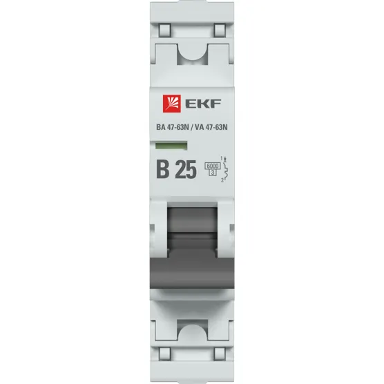 Автоматический выключатель 1P 25А (B) 6кА ВА 47-63 EKF PROxima#2