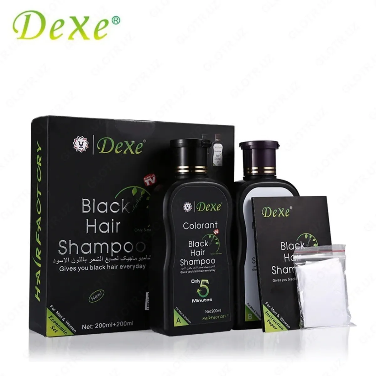 Шампунь оттеночный черный "Dexe Black Hair Shampoo"#7