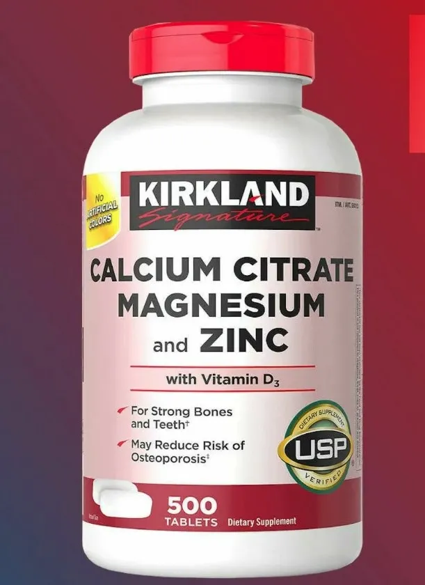 Kaltsiy sitrat, magniy va sink  Kirkland Signature Kirkland Calcium citrate magnesium zinc 500 dona#3