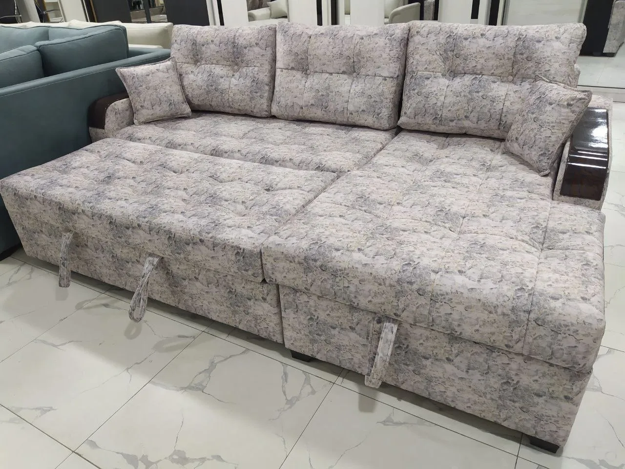 Угловой диван с выдвижным механизмом модель 7#2