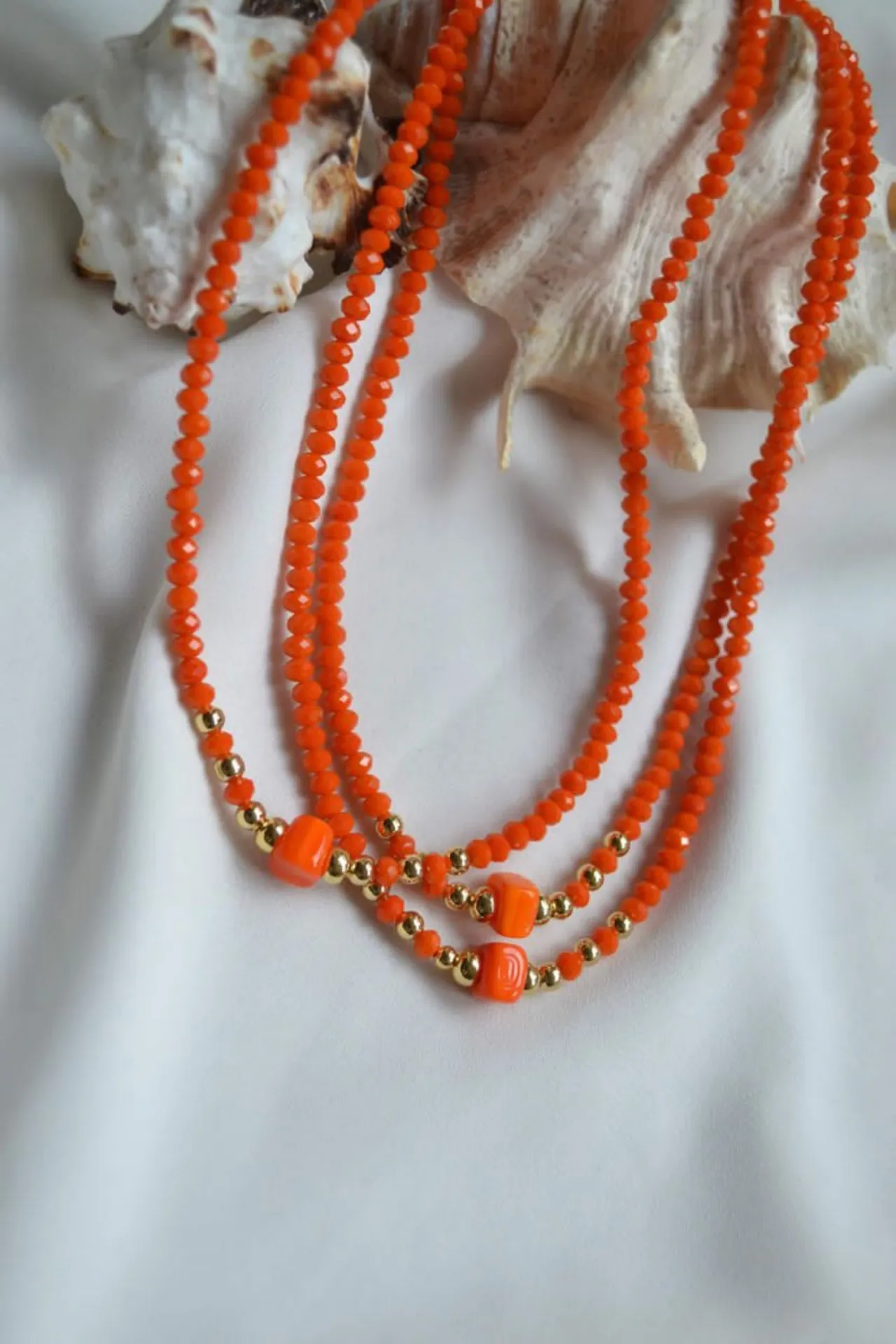 Ожерелье, модель: хрустальный оранжевый камень ti002 Mori#3