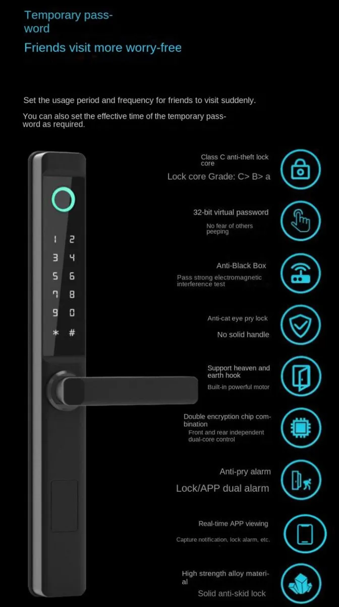 Автономный умный биометрический дверной замок для Акфы Bluetooth TTLock#5