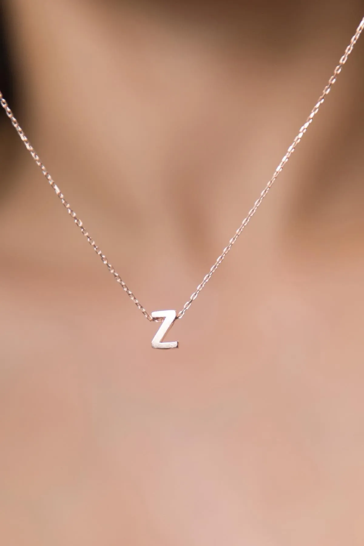 Серебряное ожерелье с буквой Z в обьёме 3d pp001l Larin Silver#3