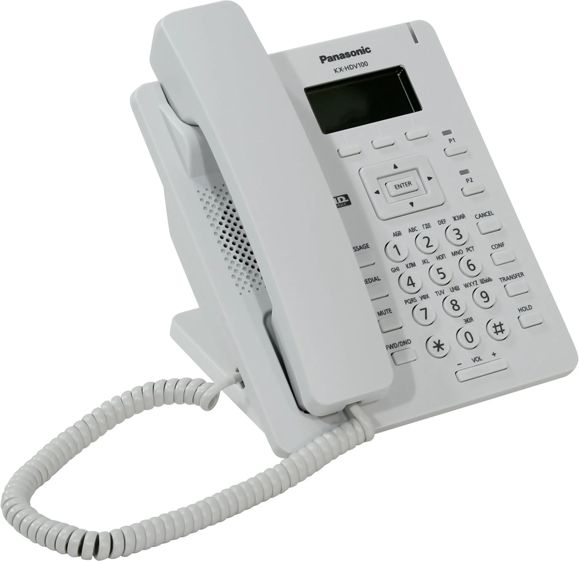 Телефон Panasonic KX-TS2368RUW 2-линии, спикер, ЖКД, конференц 3x#3