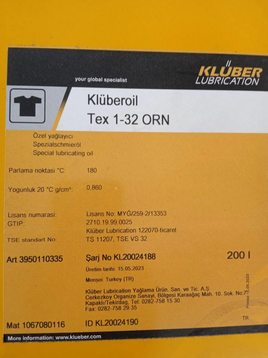 Масло Kluberoil Tex 1-32 ORN#2