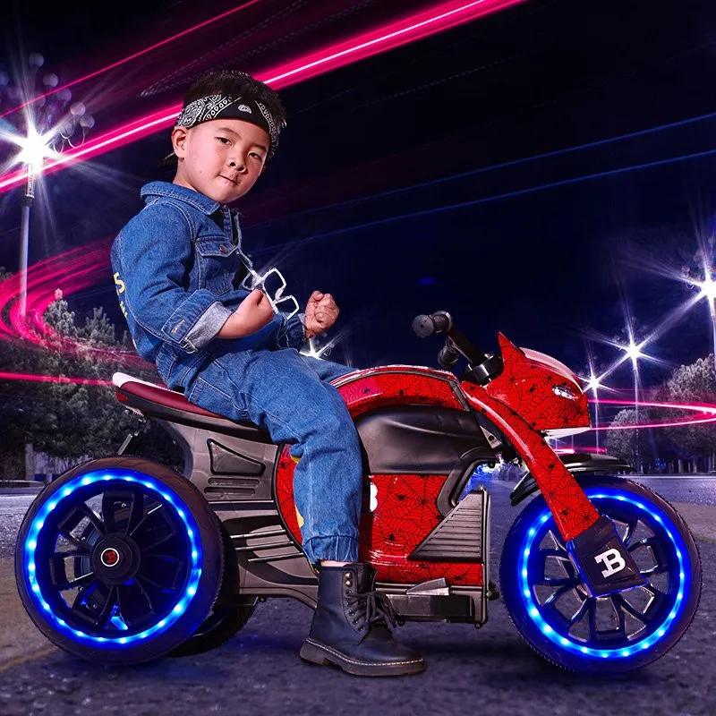 Детский мотоцикл  трехколесный электрический  с двойным приводом#2