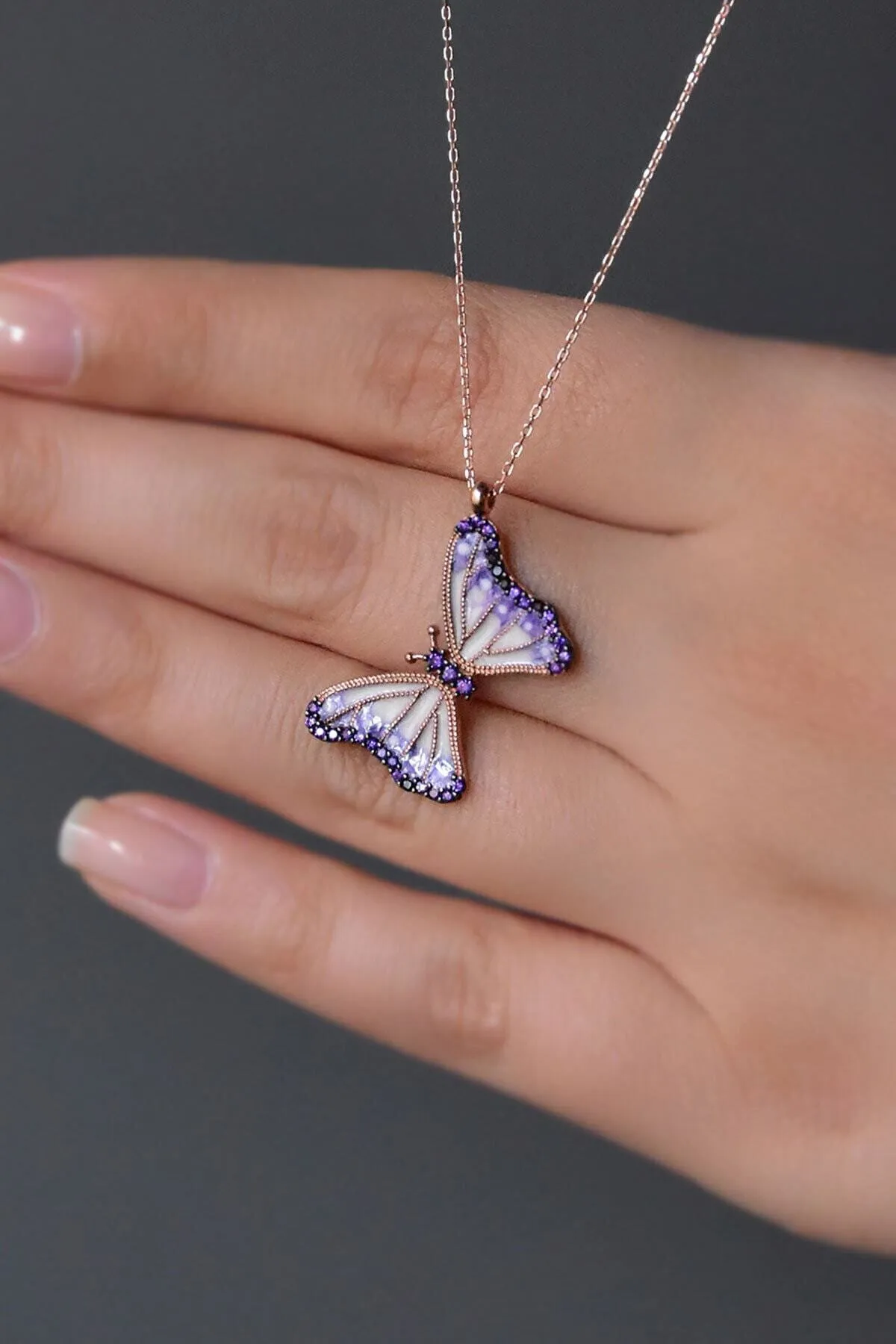 Серебряное ожерелье, модель: бабочка pp4057 Larin Silver#2