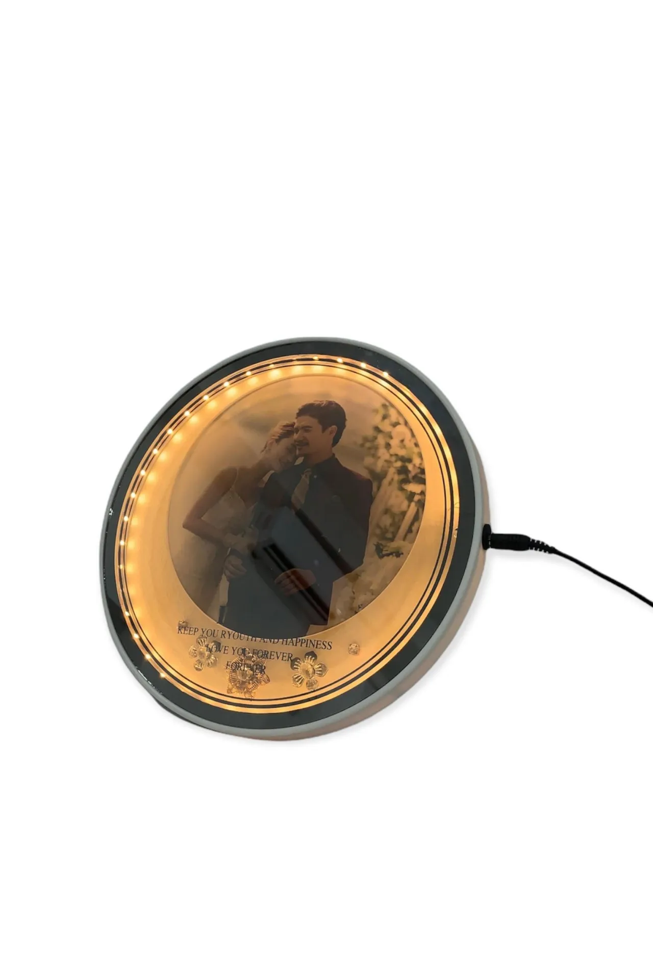 Фоторамка-зеркало с подсветкой magic photo mirror 2 в 1 sk025 SHK Gift круглый#4