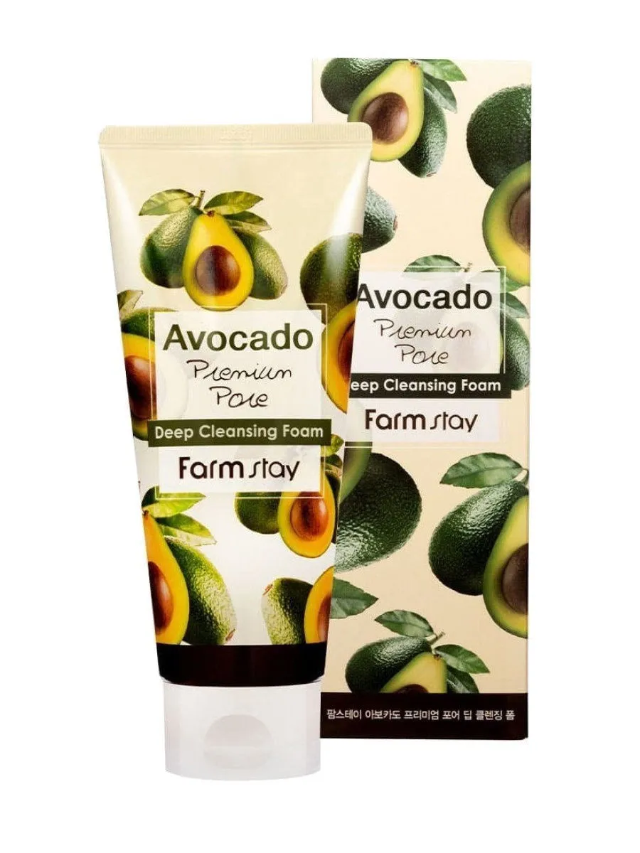 Очищающая пенка с экстрактом авокадо avocado premium pore deep cleansing foam 5522 FarmStay (Корея)#3