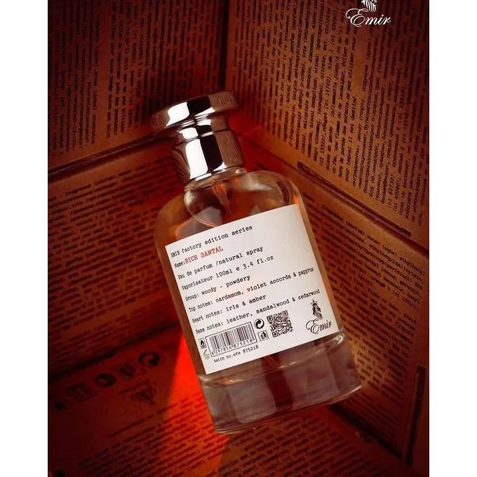 Erkaklar va ayollar uchun parfyum suvi, EMIR FACTORY EDITION, RICH SANTAL, 100 ml#3