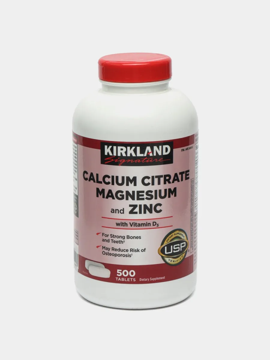 Kaltsiy sitrat, magniy va sink  Kirkland Signature Kirkland Calcium citrate magnesium zinc 500 dona#3