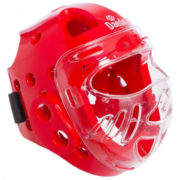 Шлем DAEDO для тхэквондо с пластиковой маской красный + в подарок эластический бинт#2