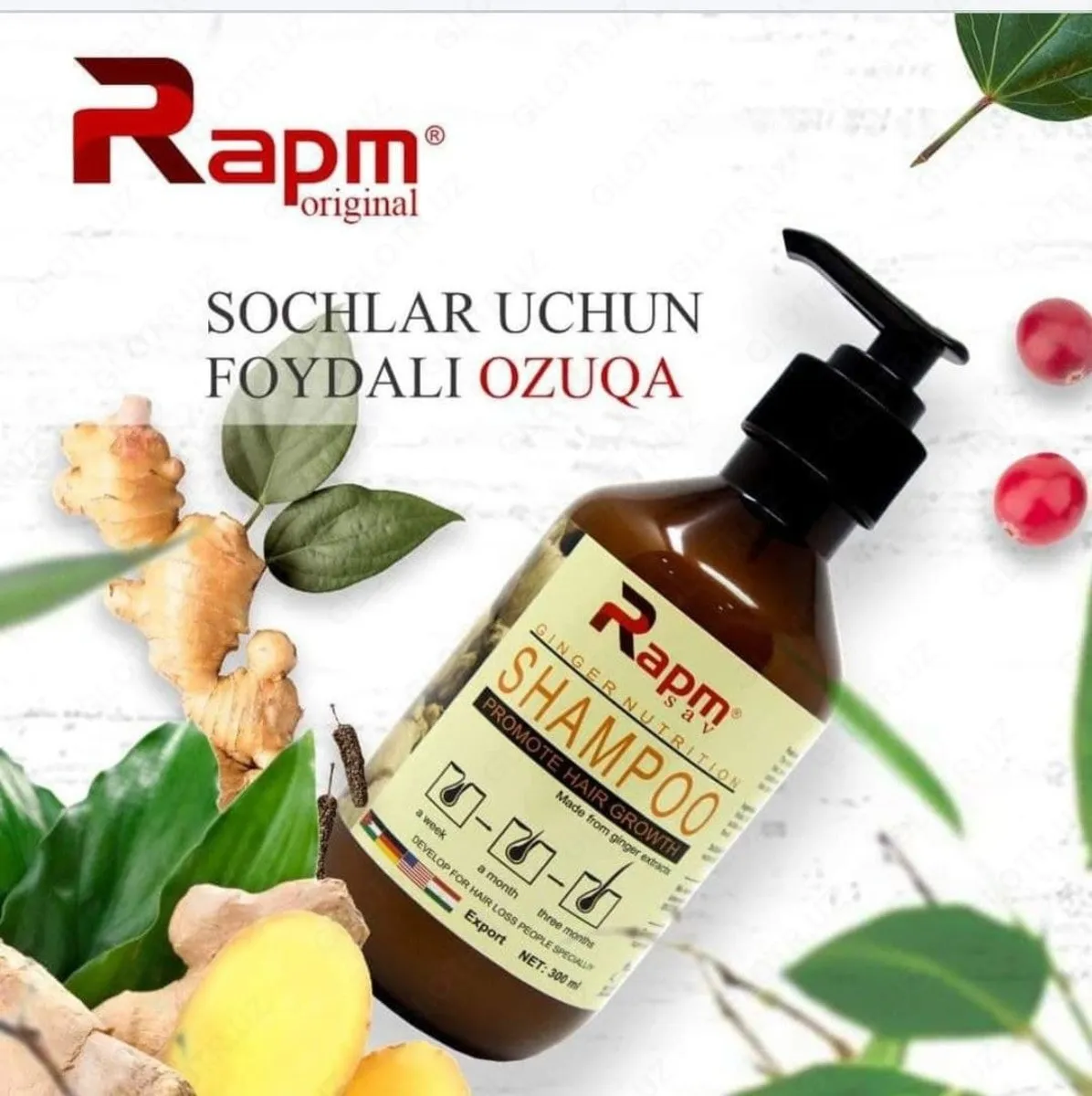 Soch ildizlarini qoraytiradigan Rapm shampuni#3