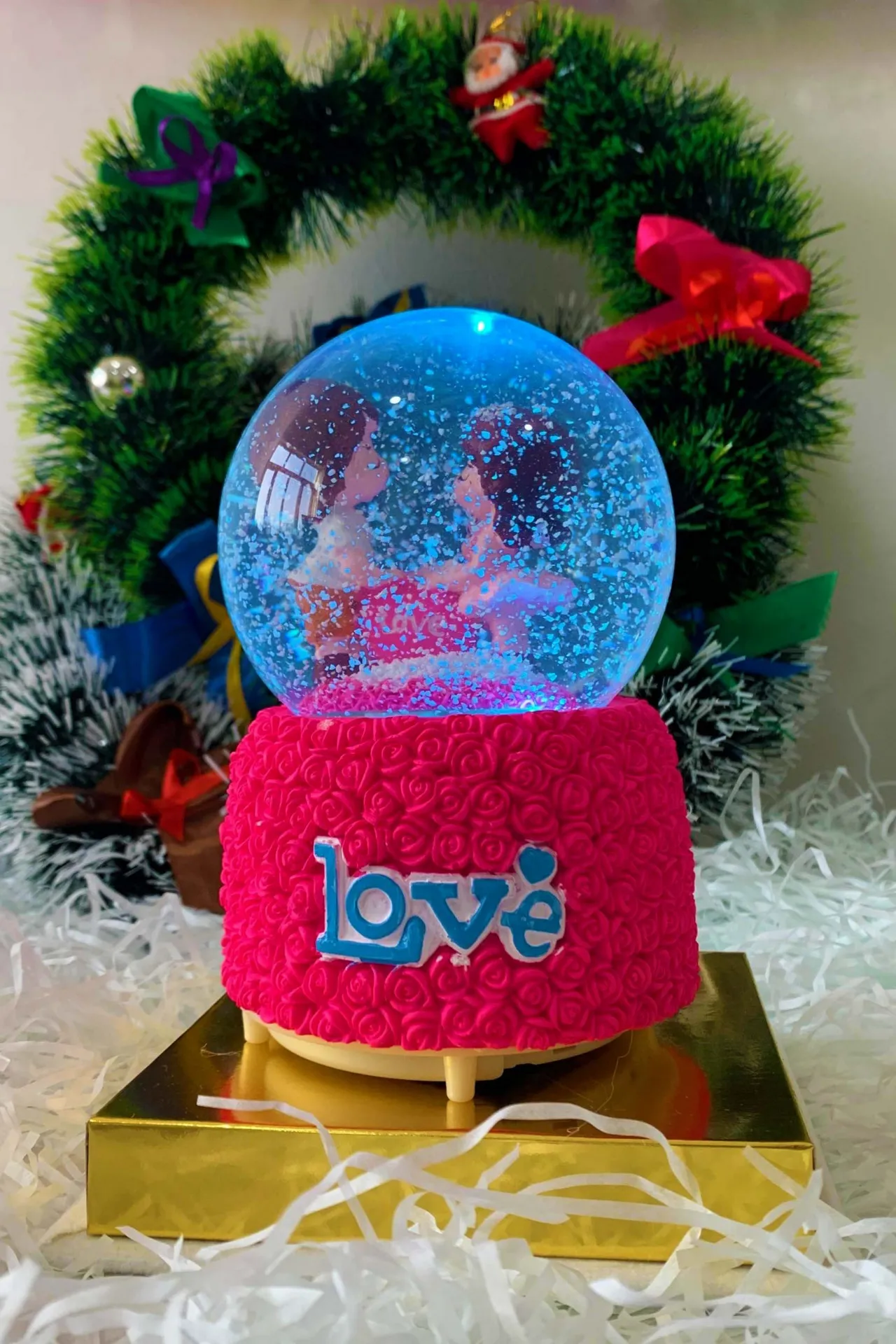 Музыкальный снежный шар a015 SHK Gift розовый#4