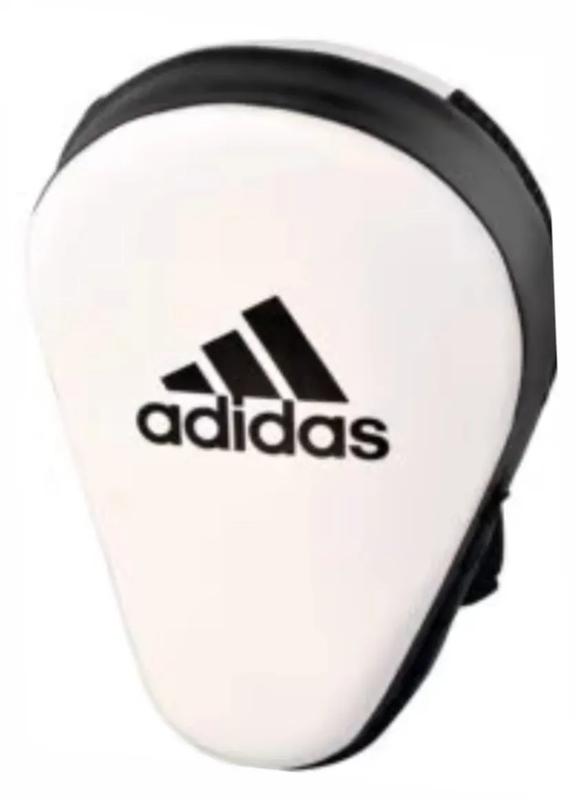 Лапы боксерские Adidas кожаные белый + в подарок эластический бинт#2