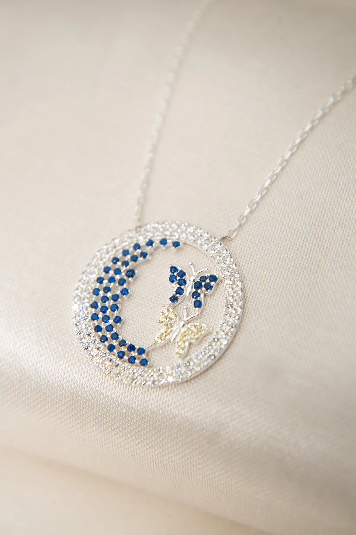 Серебряное ожерелье, модель: бабочка fa182598 Larin Silver#4