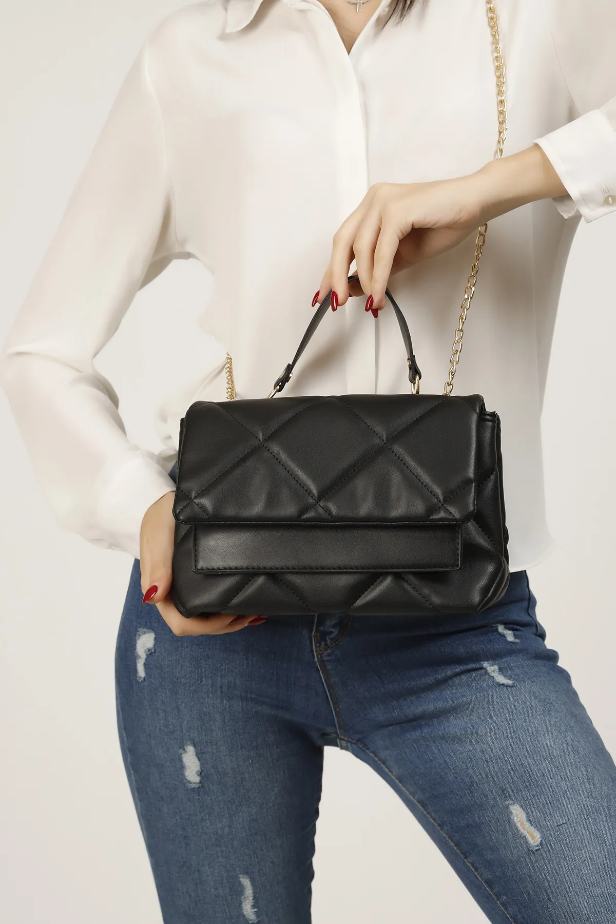 Женская сумка с вышивкой - черный shk bag#4