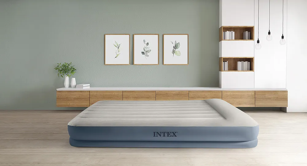 Надувная кровать Intex 64118 152х203х30см с подголовником, встр.насос#3