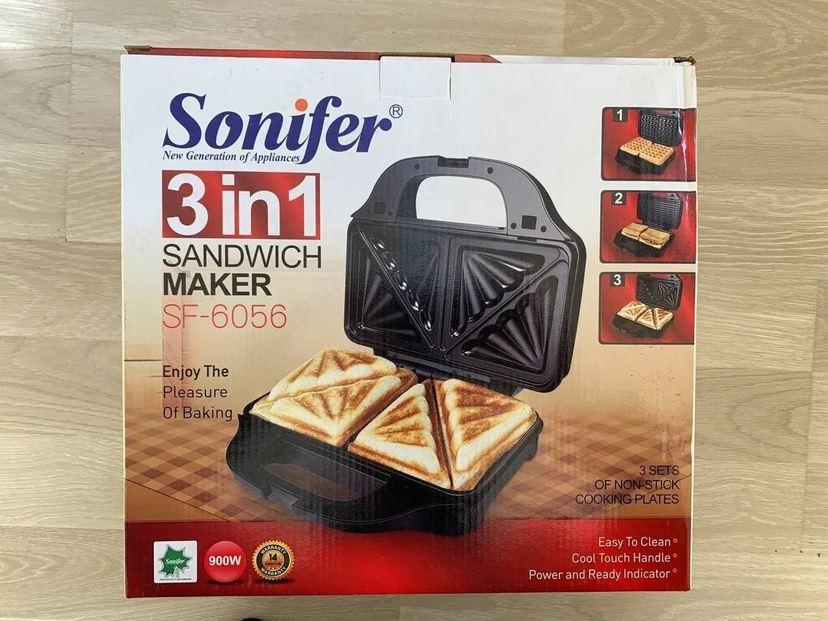 Бытовой сендвич-тостер "Sonifer" 3 в 1 (модель 6056)#3