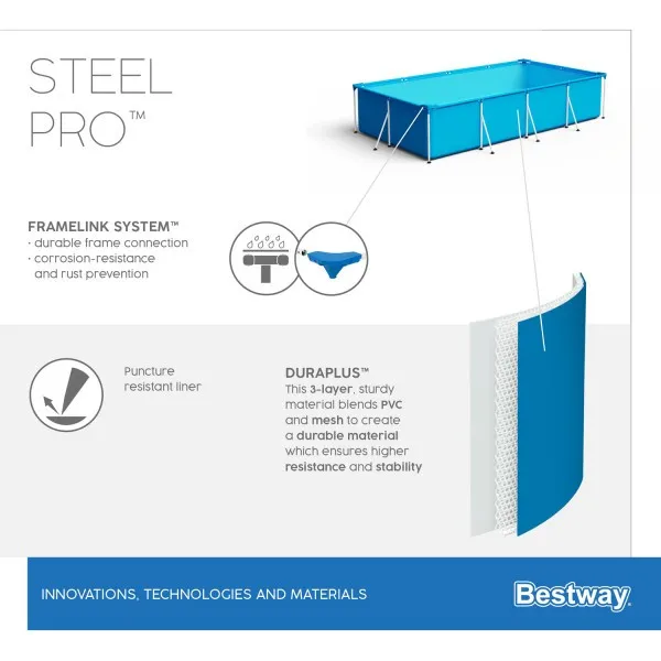 Бассейн каркасный Bestway Steel Pro 56405, 400х211х81 см#6