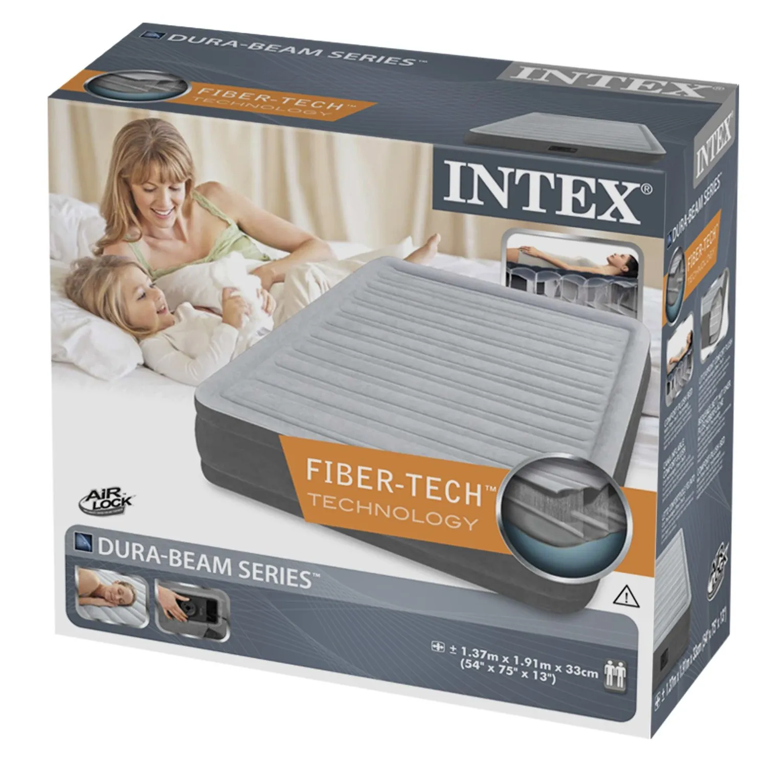 Надувная кровать Intex 67766 с насосом Comfort-Plush 99х191х33 см#8