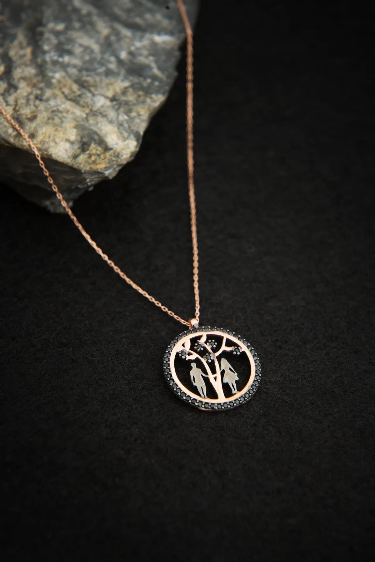 Серебряное ожерелье с черным камнем pp3013 Larin Silver#4
