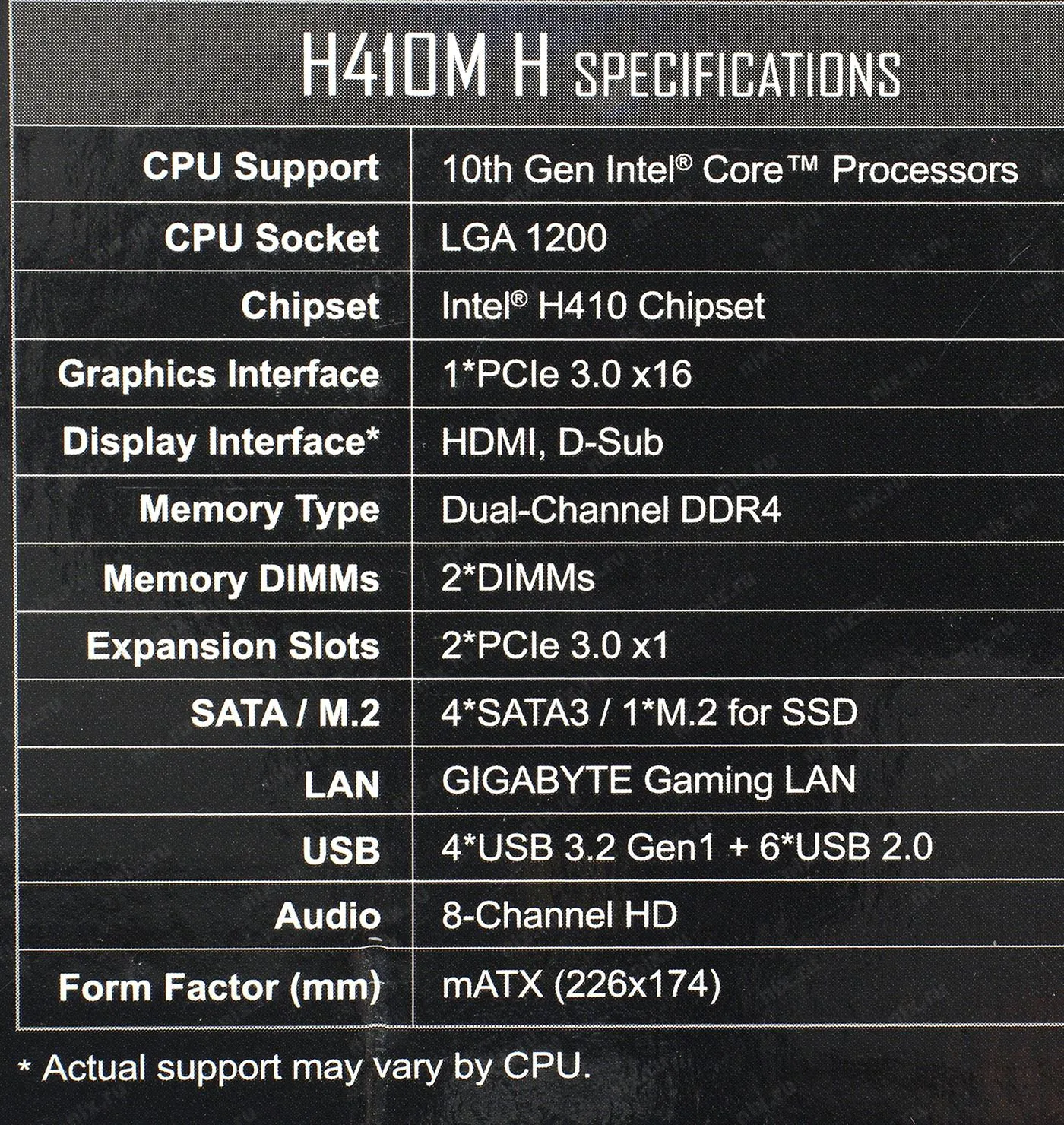 Материнская плата Gigabyte H410M-H DDR4 LGA1200#5