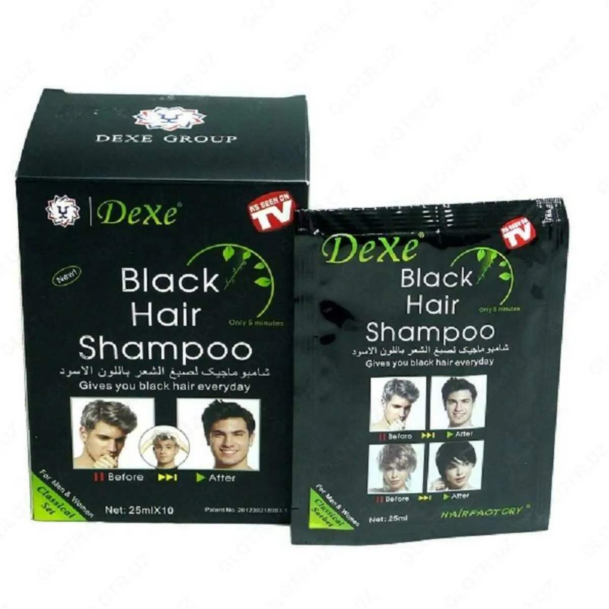 Шампунь оттеночный черный "Dexe Black Hair Shampoo"#2