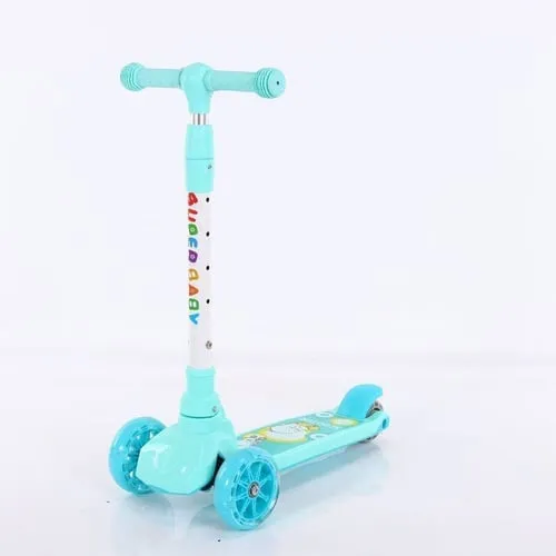 Самокат scooter mini со светящимися колесами blue#2