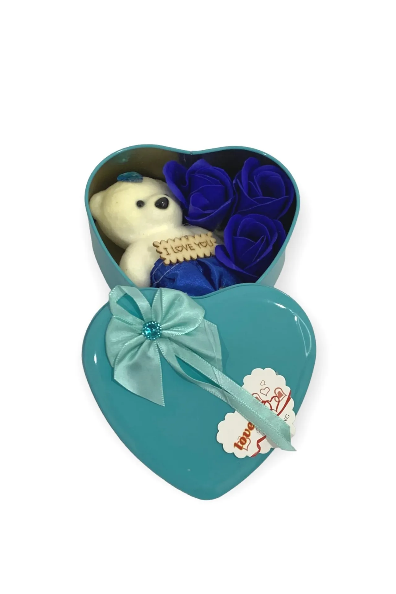 Подарочный набор - роза и мишка vs69543 SHK Gift синий#3