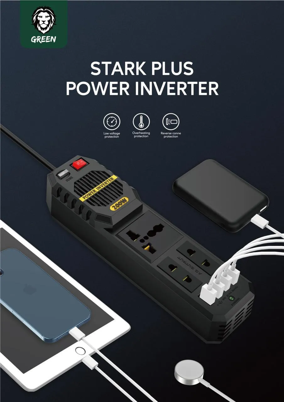 Инвертор мощности Stark Plus 200 Вт - черный#5