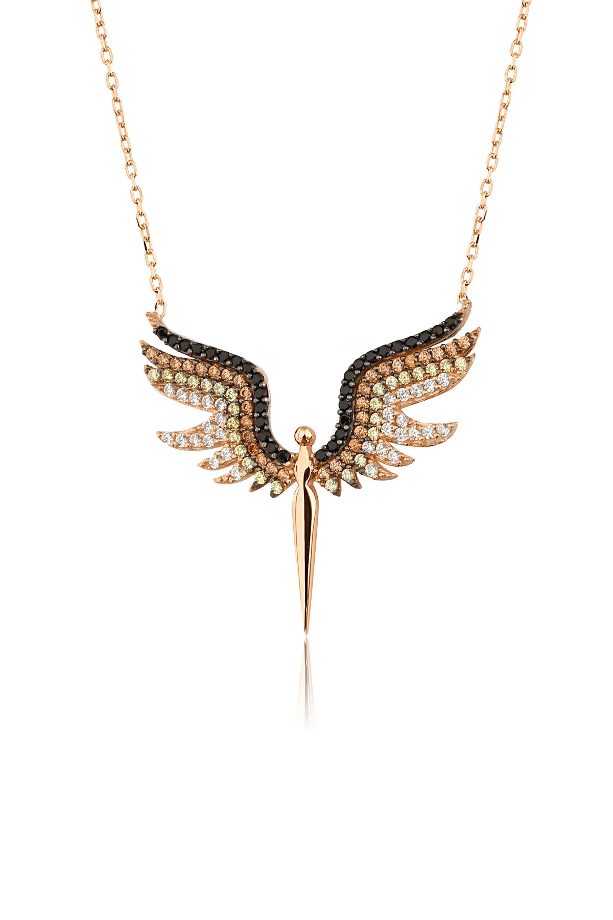 Серебряное ожерелье, модель: ангел с камнями pp2346 Larin Silver#2