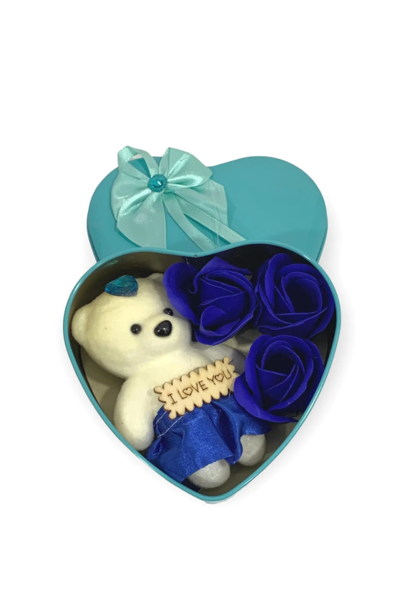 Подарочный набор - роза и мишка vs69543 SHK Gift синий#4
