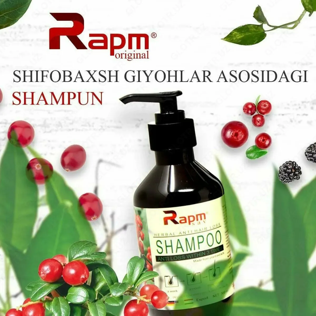 Soch ildizlarini qoraytiradigan Rapm shampuni#5