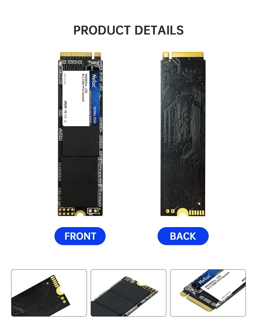 Внутренний накопитель Netac SSD, 128gb, NVMe M.2 2280 PCIe Gen 3x4#9