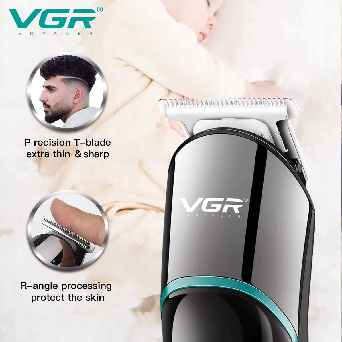 Аккумуляторная машинка для стрижки волос VGR V-291#5