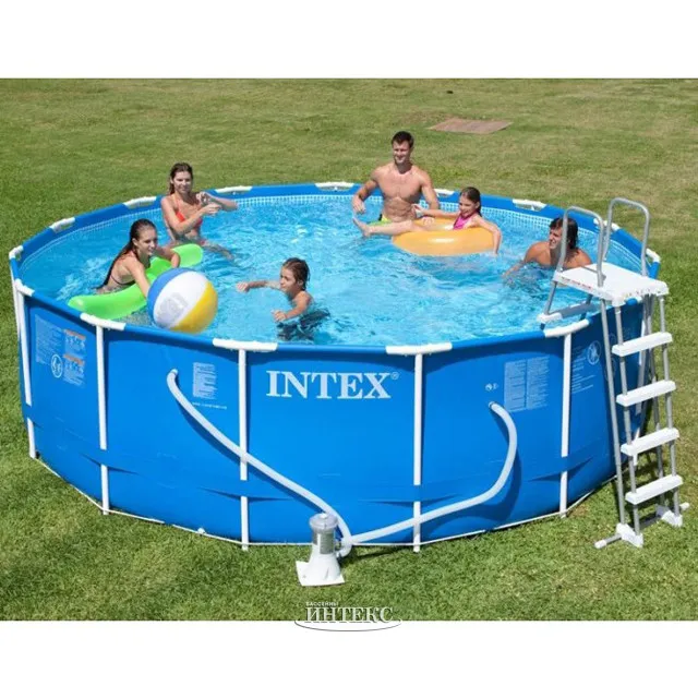 Каркасный бассейн INTEX Metal Frame 457х122 см + фильтр-насос + аксессуары#3