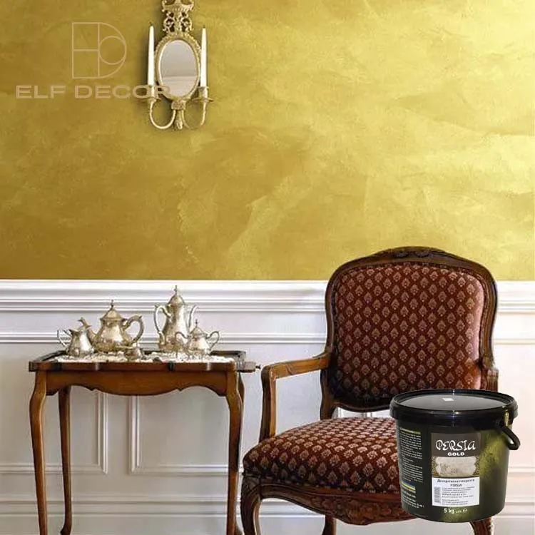 Декоративное покрытие PERSIA Gold, придает стенам нарядный и роскошный вид#2