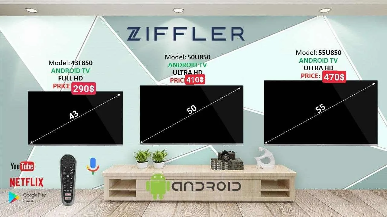 Телевизор Ziffler 4K Smart TV Android#5