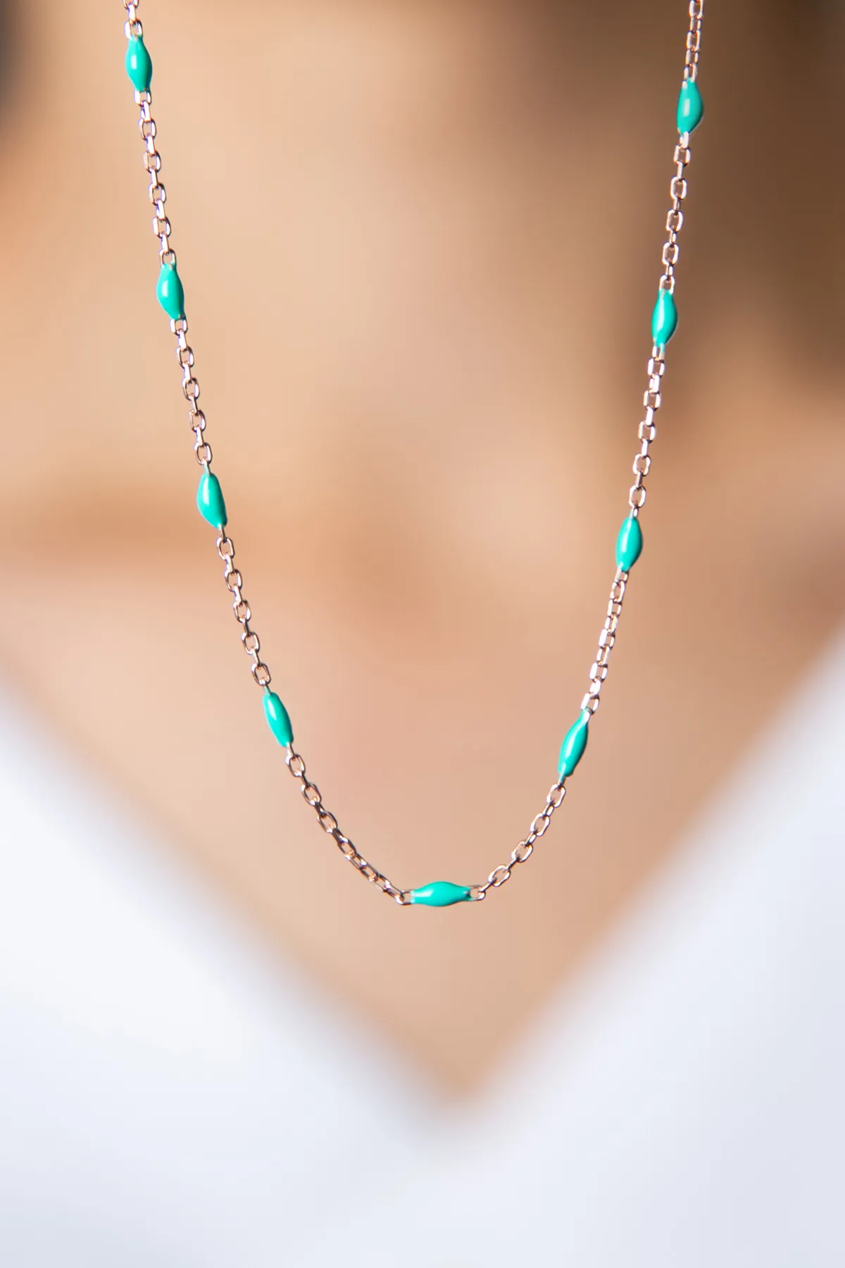 Ожерелье из серебра с голубыми камнями ern2217 Larin Silver#2