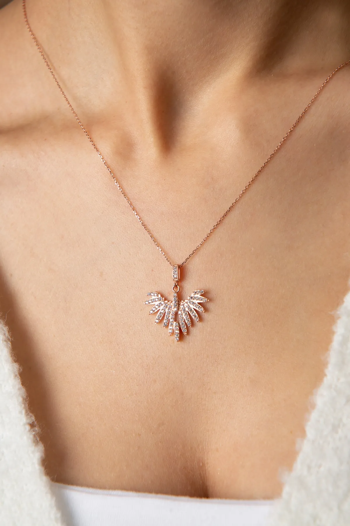 Серебряное ожерелье, модель: птица феникс pp4042 Larin Silver#3