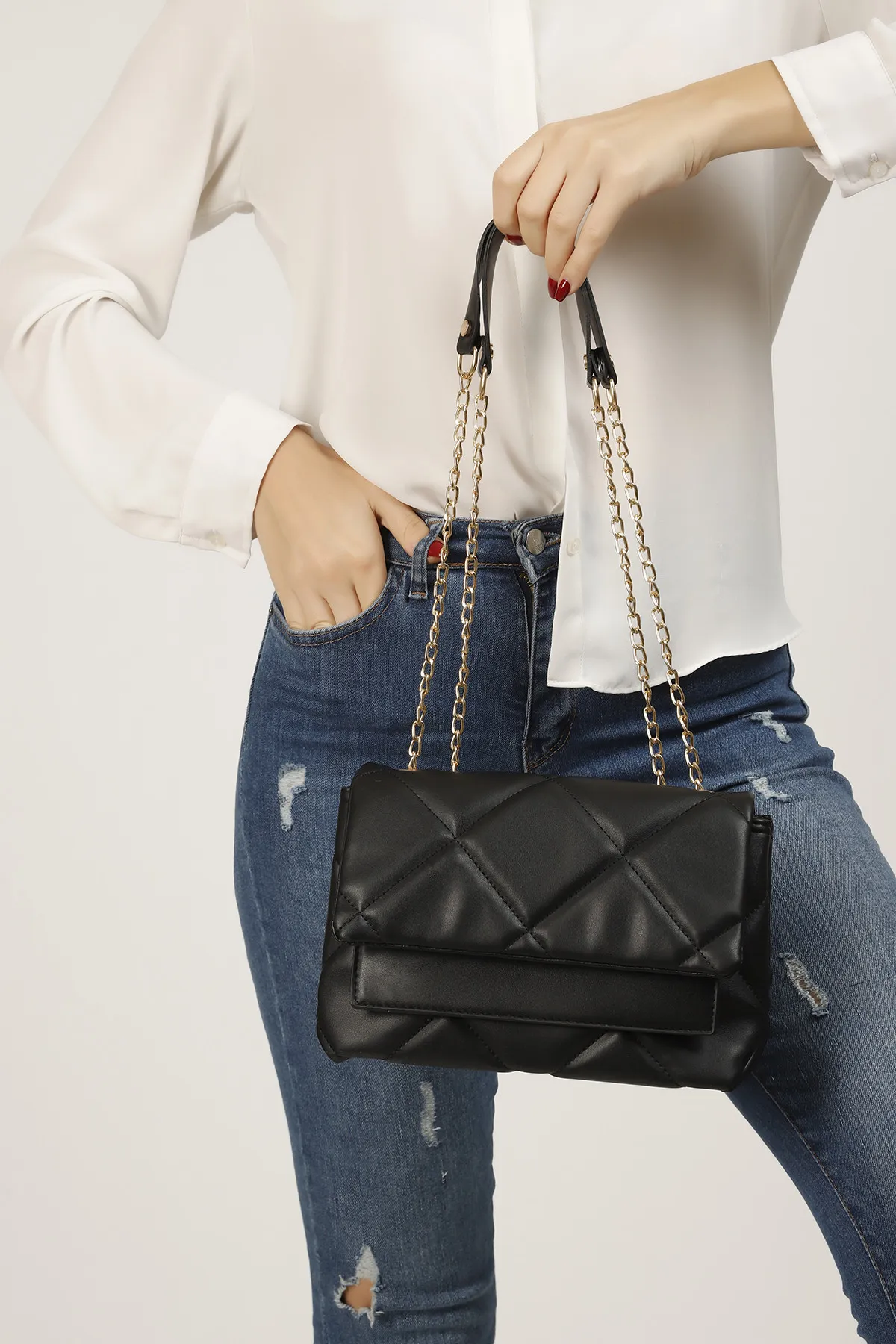 Женская сумка с вышивкой - черный shk bag#3