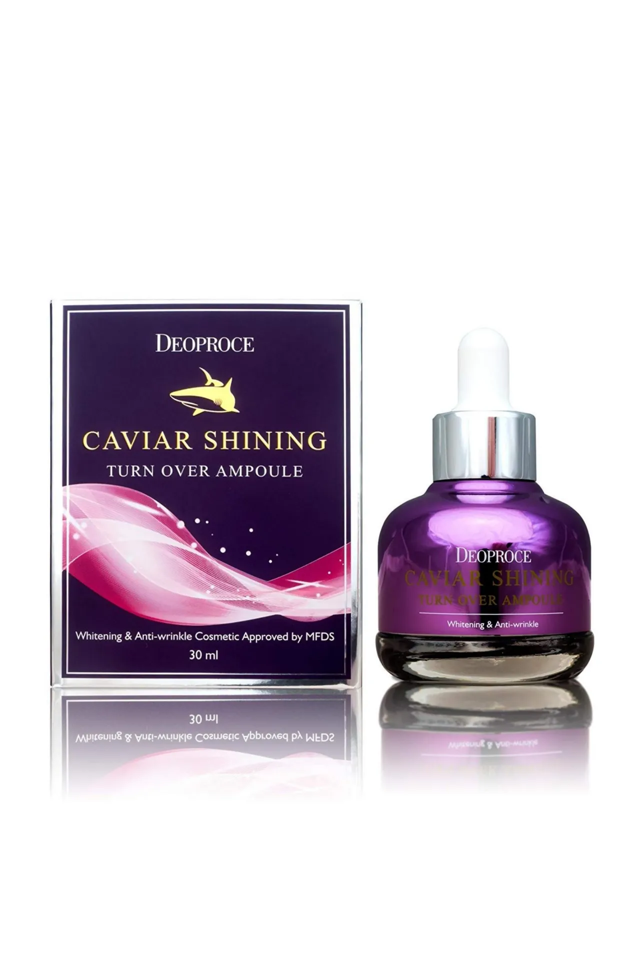 Сыворотка с экстрактом икры для сияния кожи caviar shining turn over ampoule 30г 5574 Deoprose (Корея)#4