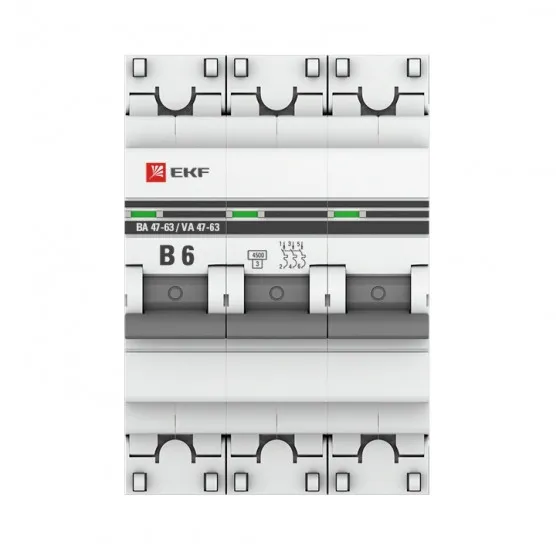 Автоматический выключатель 2P 6А (В) 4,5kA ВА 47-63 EKF PROxima#2