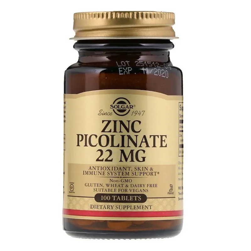 Цинк пиколинат Solgar Zinc Picolinate 22mg (100 шт.)#2
