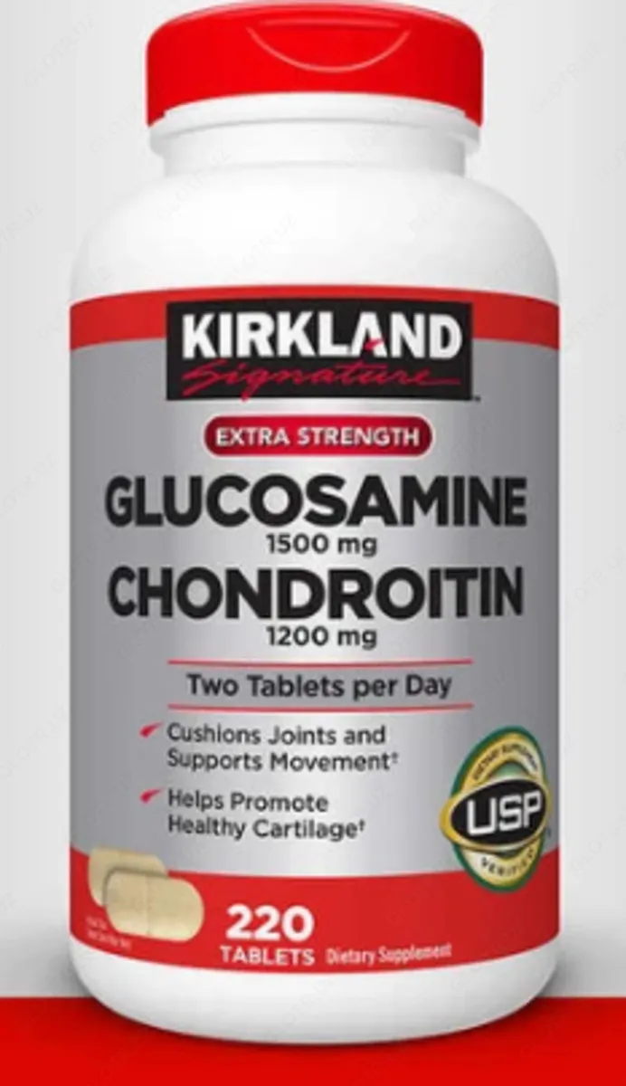 Таблетки Глюкозамина с Хондроитином Kirkland Extra strength Glucosamine+Chondroitin (220 шт.)#2