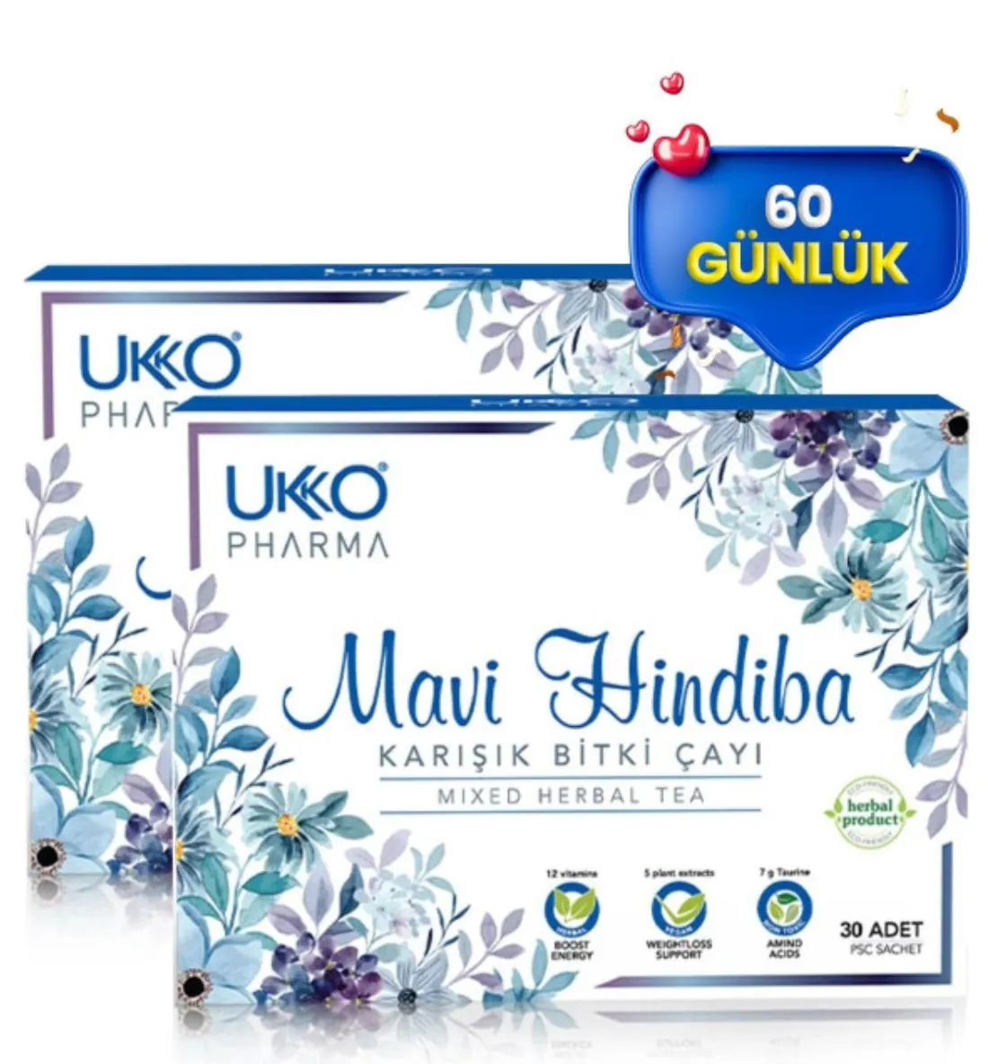 60-дневный смешанный травяной чай Ukko Pharma с синим цикорием для похудения#2