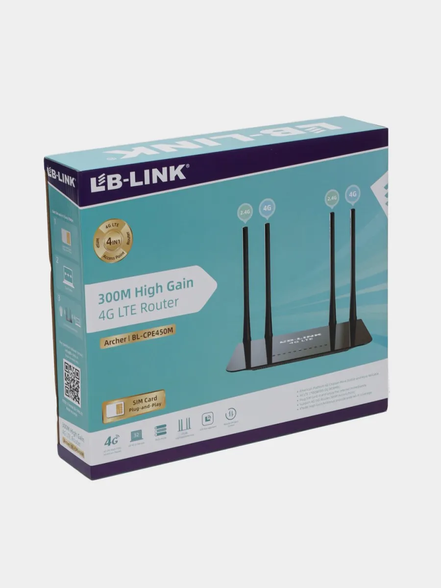 Роутер 4G LTE LB-LINK BL-CPE450EU, сетевой маршрутизатор 300 Мбит/с, SIM карта#6